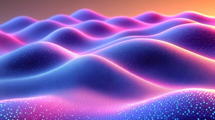 Wall Mural - Abstract colorful wavy landscape.