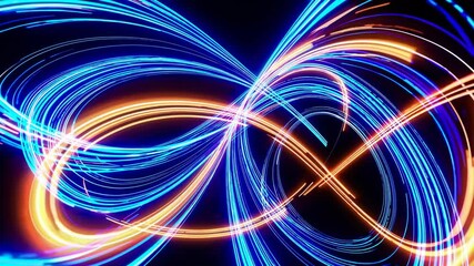Leinwandbilder - dynamic flowing light trails in vibrant blue and orange tones, creating a sense of speed and energy.