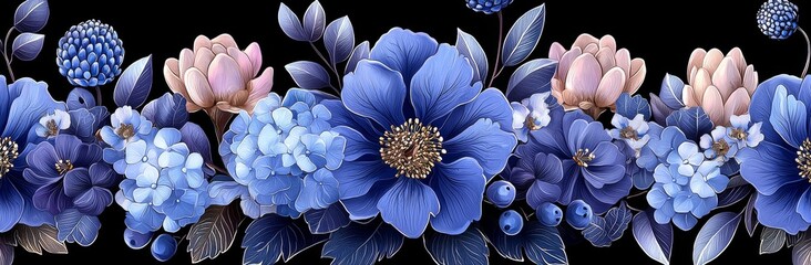 Wall Mural - broad landscape featuring a captivating blue motif