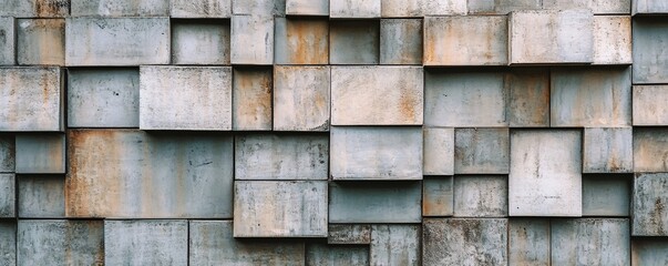 Poster - Abstract concrete wall forming a geometric pattern