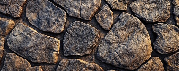 Poster - Background showing rough surface of natural stone wall