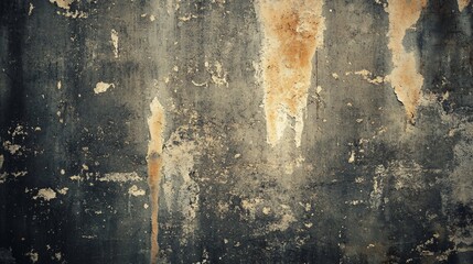 Fototapete - Dark grunge wall texture showing signs of age and decay
