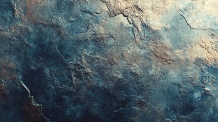 Poster - Dark blue and gold textured background showing rough stone surface