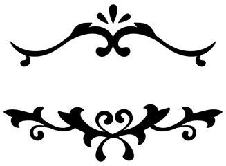 Wall Mural - elegant black ornamental frame png sticker
