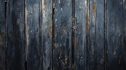 Aufkleber - Dark blue weathered wooden boards forming a textured background