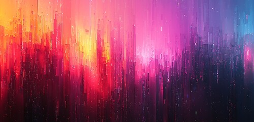 Wall Mural - step into a world of 4k beautiful color gradients with data mosh glitch noise, where abstract pastel