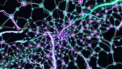 Poster - Exploring the intricate patterns of neural connections and vibrant energy flow in an abstract representation of the brain