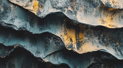 Poster - Abstract rock formation creating wavy and colorful pattern