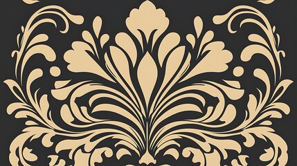 Wall Mural - Elegant gold damask pattern, ornate design, background texture, design element, wallpaper