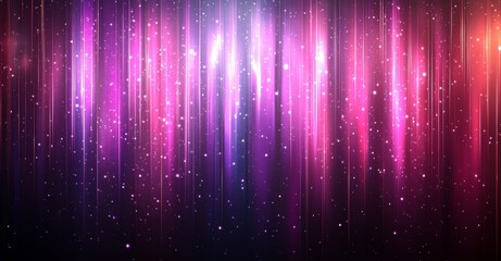 Wall Mural - futuristic purple background with flying energy, high-tech magic and glowing bright lines