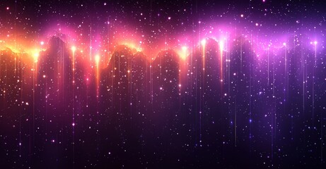 Wall Mural - a purple, futuristic setting featuring floating energy, advanced magic, and radiant, bright lines
