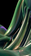 Aufkleber - a flowing, translucent green substance with embedded glowing golden particles.