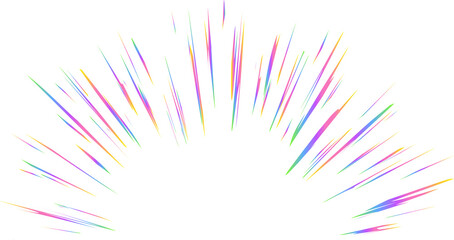 Wall Mural - burst with rainbow light prism effect. halo flare sparkles of crystal. radial holographic color expl