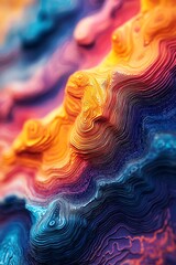 Wall Mural - uncover the depths of a retro grainy topographical abstract heatmap, offering a unique visual explor