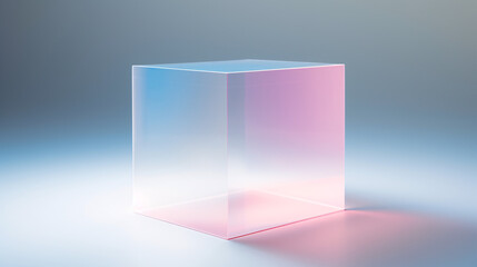 Aufkleber - A white background with soft pastel pink and blue gradient cubes, ideal for product displays.

