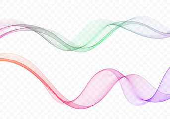 Wall Mural - Abstract vector two wave, flow of wavy lines, design element.