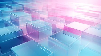 Poster - Abstract background with blue and purple squares and red accents, perfect for technology presentations and displays.


