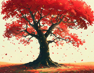 Wall Mural - Red Tree in Autumn