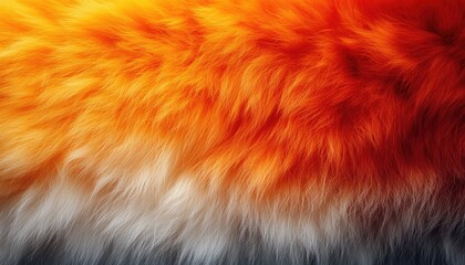 Wall Mural - Vibrant Orange and White Fur Texture Background