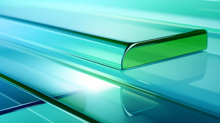 Aufkleber - Abstract glass material with a green and blue gradient background, perfect for presentations and banners.

