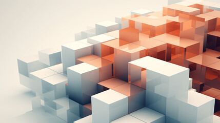 Leinwandbilder - An abstract illustration representing building blocks in architecture, ideal for technology displays and presentations.

