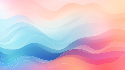 Poster - An abstract pastel color background with blue, pink, and orange tones, perfect for technology displays.

