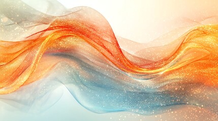 Wall Mural - wavy abstract shapes with a glittering effect, creating a magical, ethereal look for modern digital 