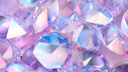 Poster - Holographic pearl background with sparkly faceted texture, perfect for futuristic technology display banners and presentations.

