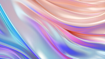 Aufkleber - Iridescent digital art of an abstract, fluid design, perfect for futuristic technology display backgrounds and banners.


