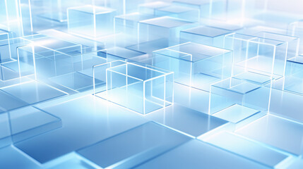 Fototapete - Isometric glossy 3D background with minimalist design using white, perfect for technology presentation display banners.

