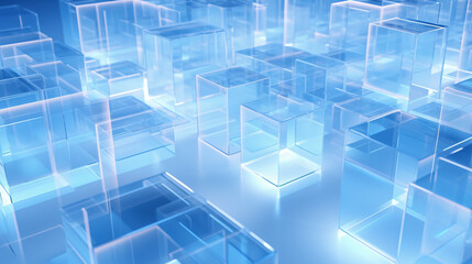Leinwandbilder - Isometric glossy 3D background with minimalist design using white, perfect for technology presentation display banners.

