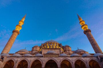 Wall Mural - suleymaniye mosque view at sunset. ottoman architecture background photo