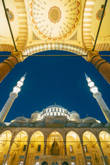 Wall Mural - suleymaniye mosque view from courtyard. visit istanbul background photo