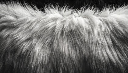 Wall Mural - White Fur Texture Detailed Close Up View