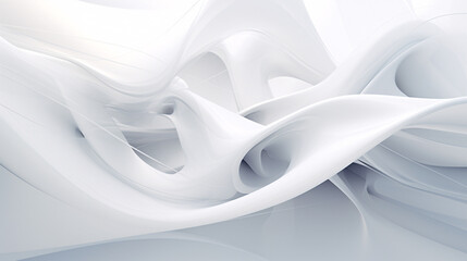 Poster - White abstract futuristic technology wallpaper, digital background with geometric design, modern network connections, clean interface, minimal aesthetic, innovative, high-tech display 
