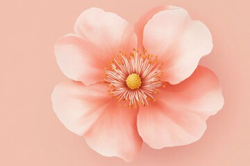 Sticker - Elegant pink flower with delicate petals and a vibrant center, ideal for backgrounds, floral designs, and seasonal themes focusing on nature and beauty