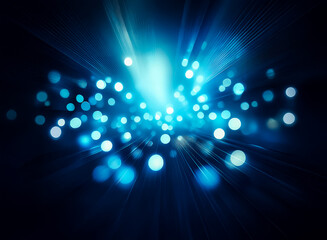 Wall Mural - blue burst emanates from the center, creating a dreamy bokeh effect. luminous and abstract design wi