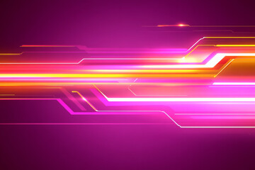 Abstract digital lines in vibrant pink and yellow