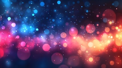 Leinwandbilder - Dazzling Celestial Sparkle   An enchanting cosmic glow with iridescent bokeh and shimmering lights creating a magical otherworldly backdrop perfect for mystical themes