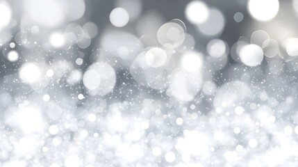 Fototapete - Enchanting winter landscape with a blurred snowy background filled with shimmering sparkling bokeh effects and icy crystalline details creating a mesmerizing magical winter wonderland scene