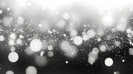 Poster - Glittering snow and sparkling bokeh lights in a dark festive background creating a magical elegant and shimmering atmosphere perfect for holiday parties or New Year s Eve