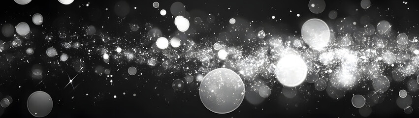 Fototapete - Glowing magical sparkling particles effect in a dark space backdrop for an elegant and fantasy design  Shimmering luminous and ethereal light particles create a mystical cosmic