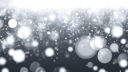 Aufkleber - Magical Snowy Winter Landscape with Falling Flurry of Snowflakes on Dark Background  Cold Icy Winter Weather Conditions with Blurred Bokeh Effect