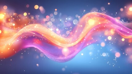 Fototapete - Mesmerizing abstract waves of vibrant shimmering energy and iridescent cosmic gradients evoking a sense of and tranquility