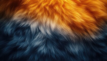 Wall Mural - Orange and Blue Fur Texture Gradient Background