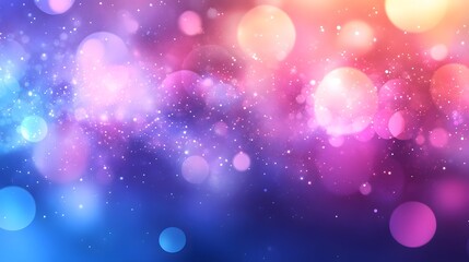 Aufkleber - Mesmerizing Cosmic Gradient with Glimmering Galaxy Sparkles and Luminous Hues   Abstract Digital Art with Vibrant Colorful Lights Bokeh Effects and Ethereal Glowing Textures