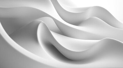 Wall Mural - A soft, flowing texture of white fabric creating gentle waves and curves.