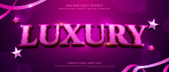 Wall Mural - Luxury elegant text effect, pink shiny vector graphic style