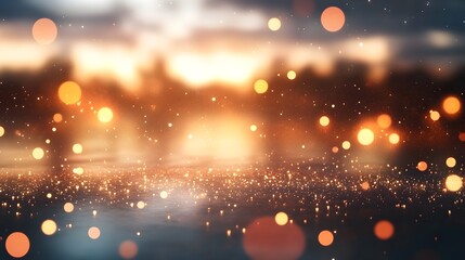 Leinwandbilder - Mesmerizing glitter storm of shimmering twinkling lights against a soft elegant backdrop  Vibrant sparkling particles create a dreamlike magical atmosphere perfect for various festive events
