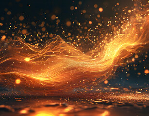 Poster - Abstract Orange and Gold Sparks